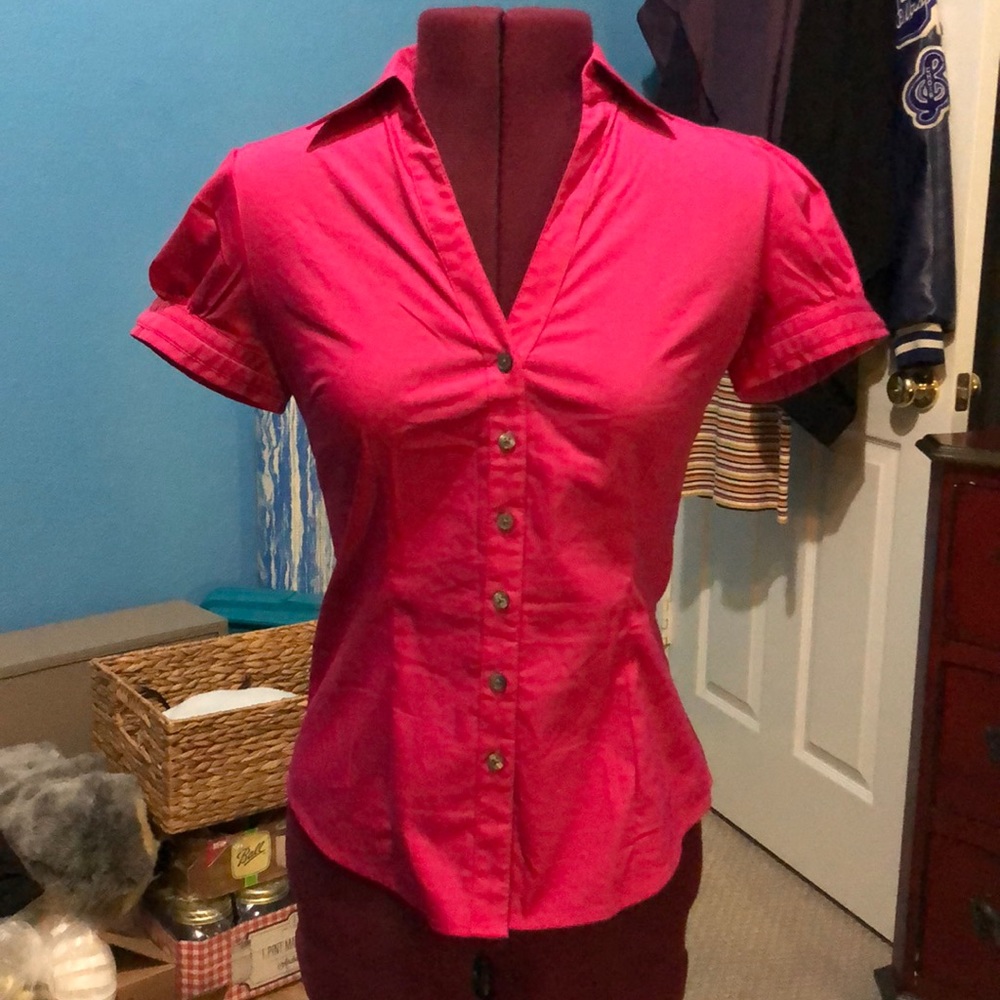 Fuschia button up blouse